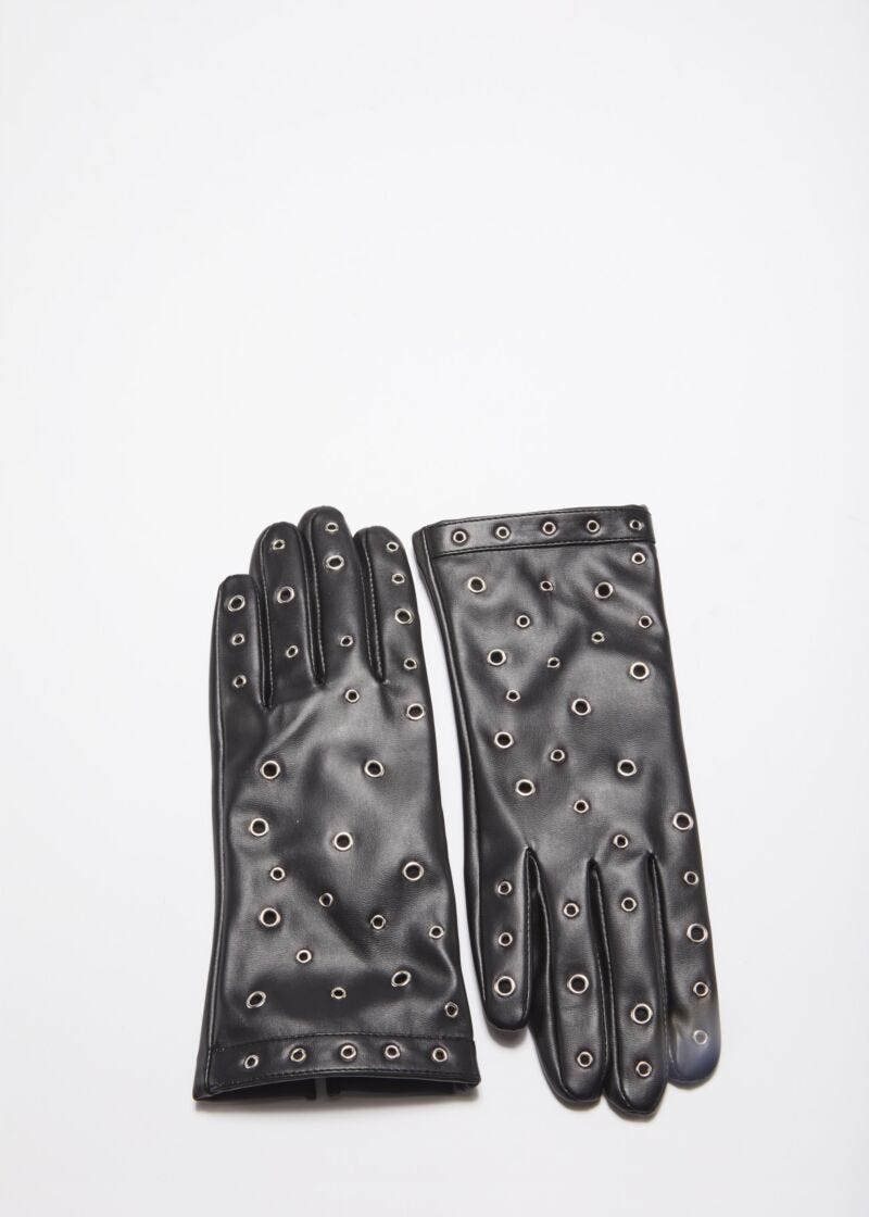 Faux leather gloves