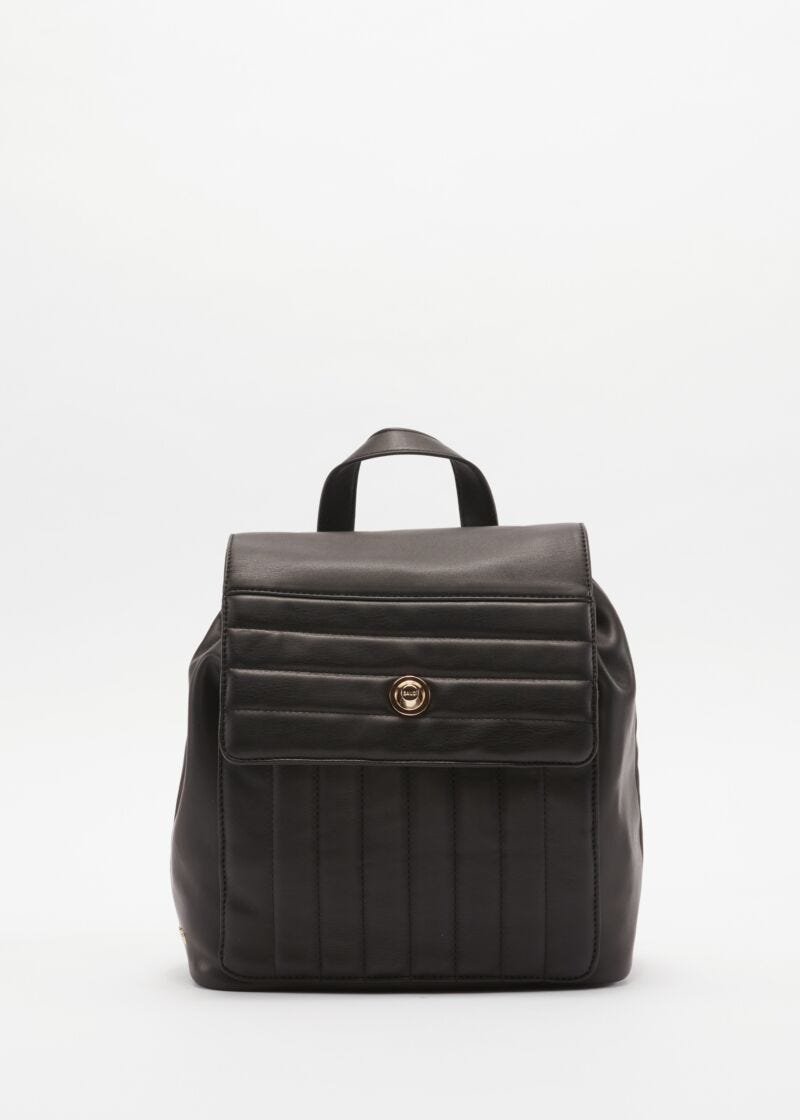 Rucksack in quilted faux leather