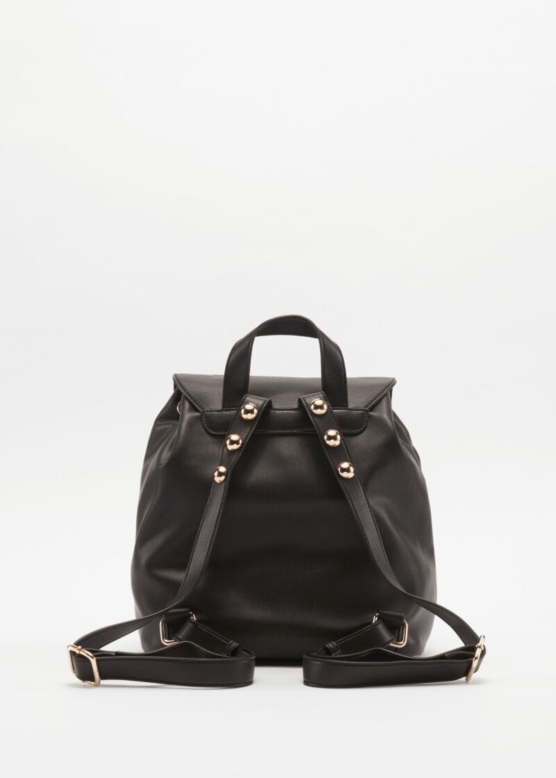 Rucksack in quilted faux leather