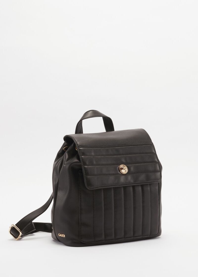 Rucksack in quilted faux leather