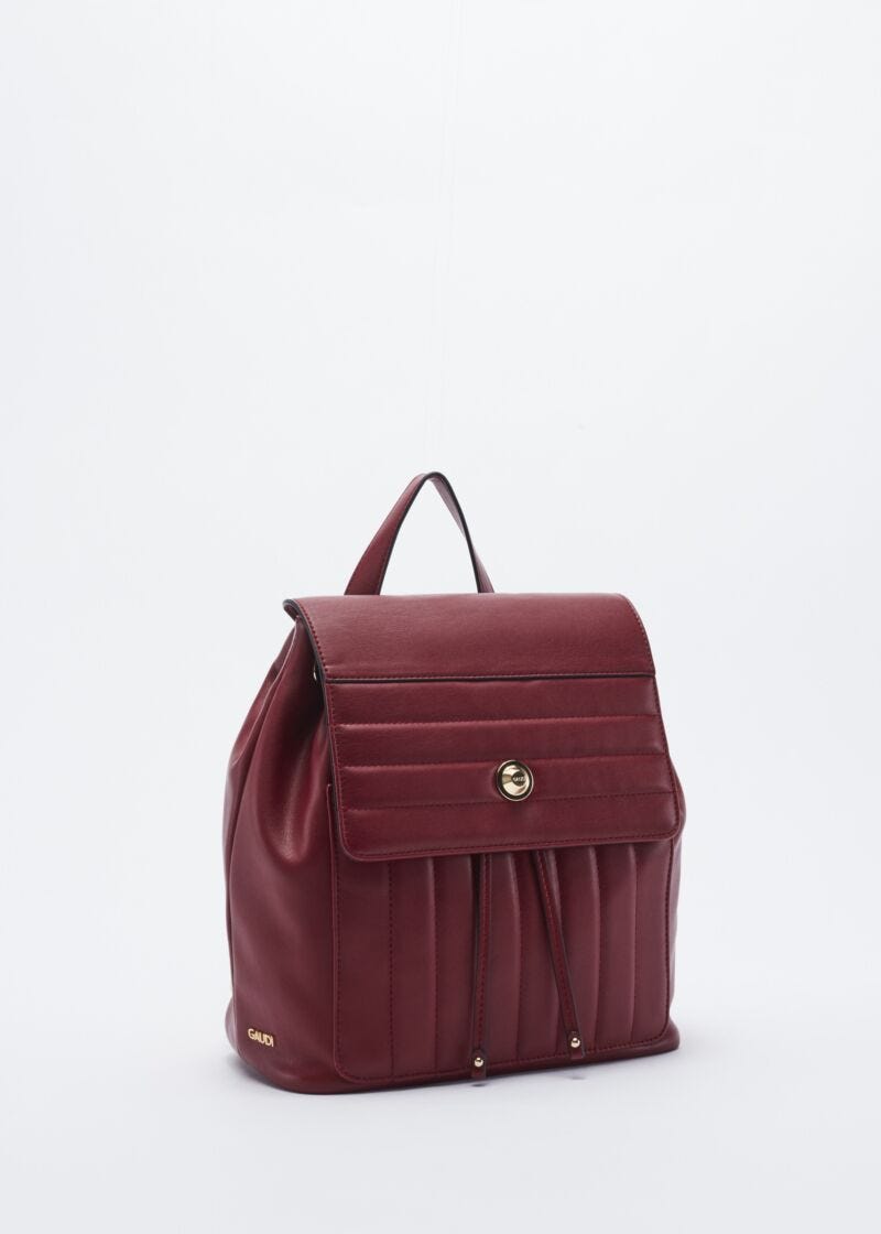Rucksack in quilted faux leather