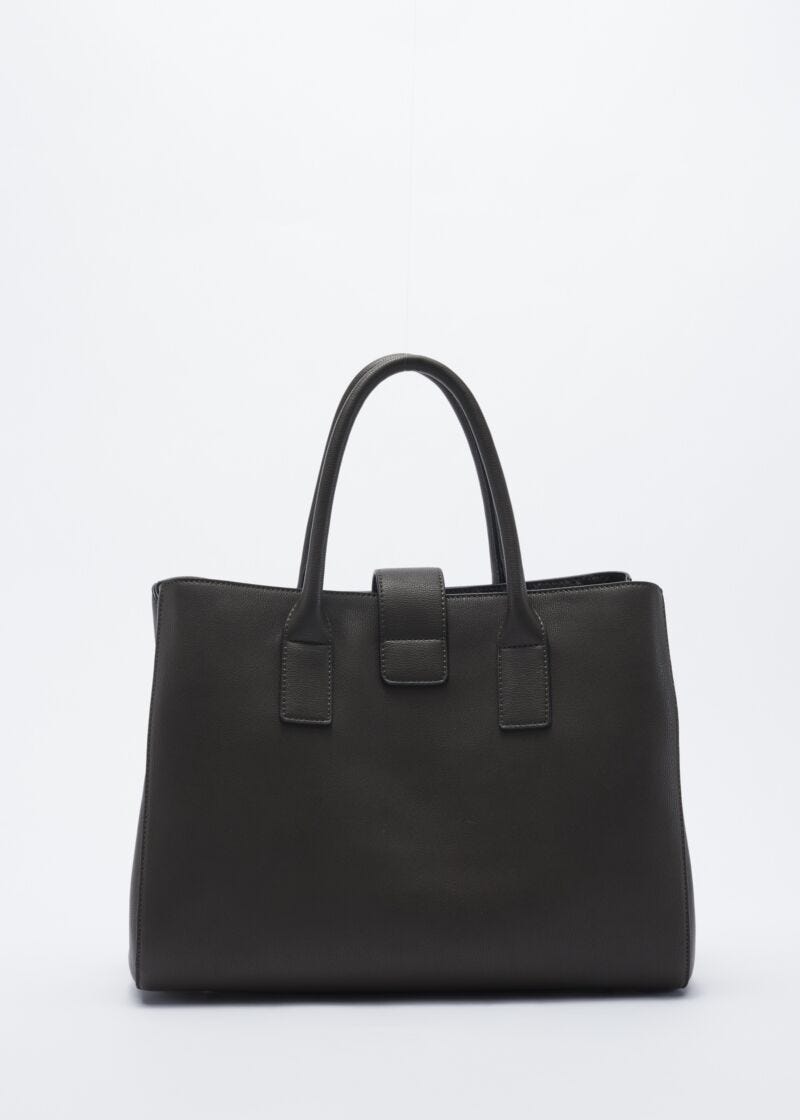 Faux leather bag with removable strap