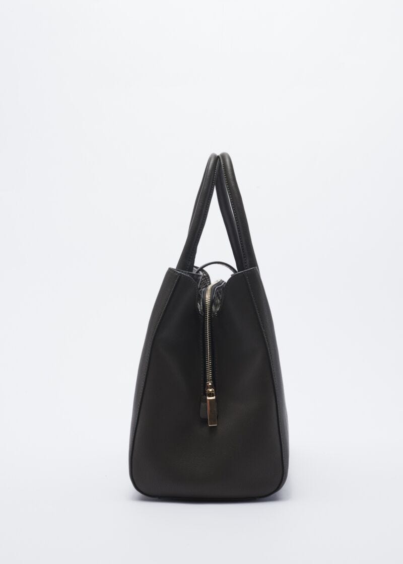 Faux leather bag with removable strap