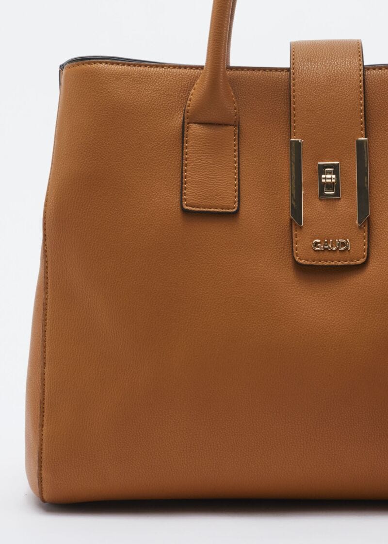 Faux leather bag with removable strap