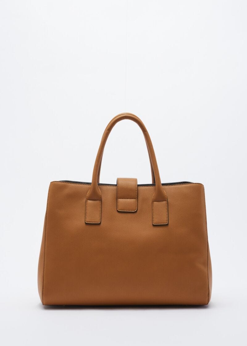 Faux leather bag with removable strap