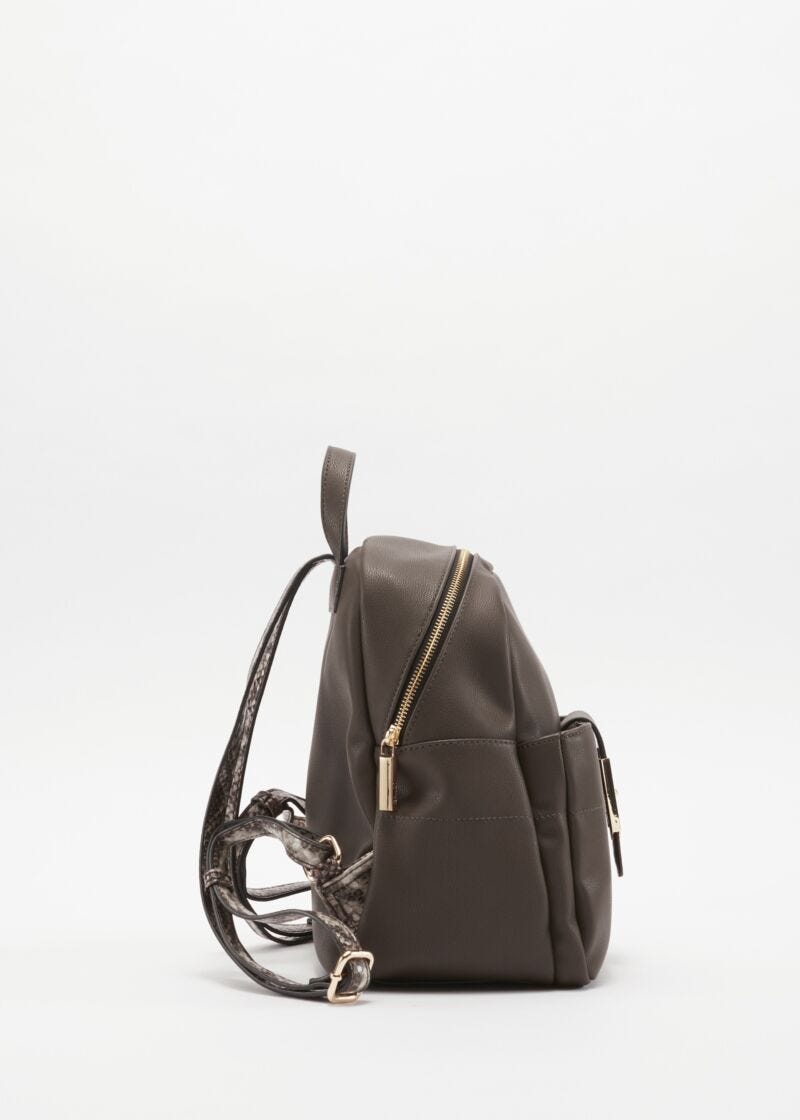 Faux leather rucksack