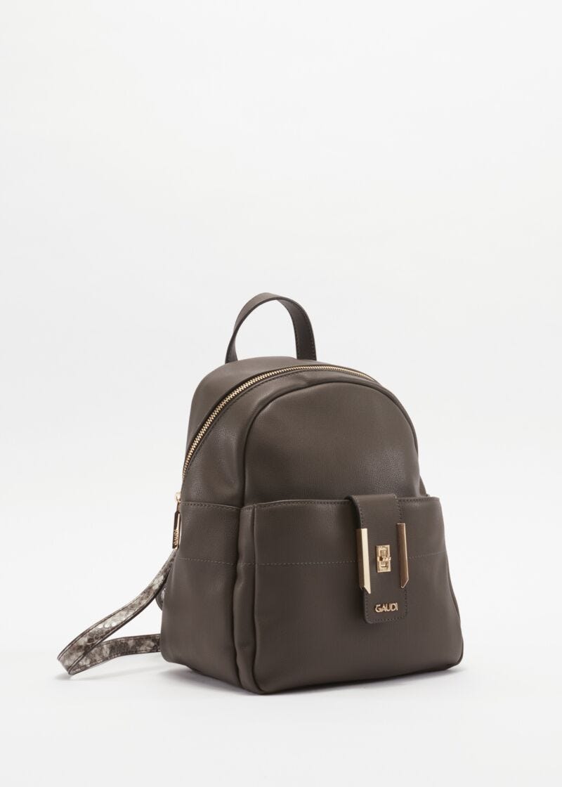 Faux leather rucksack