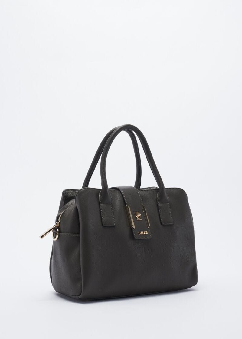 Faux leather bag with removable strap