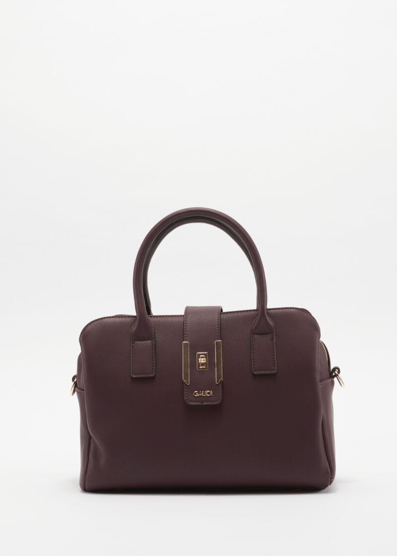Faux leather bag with removable strap
