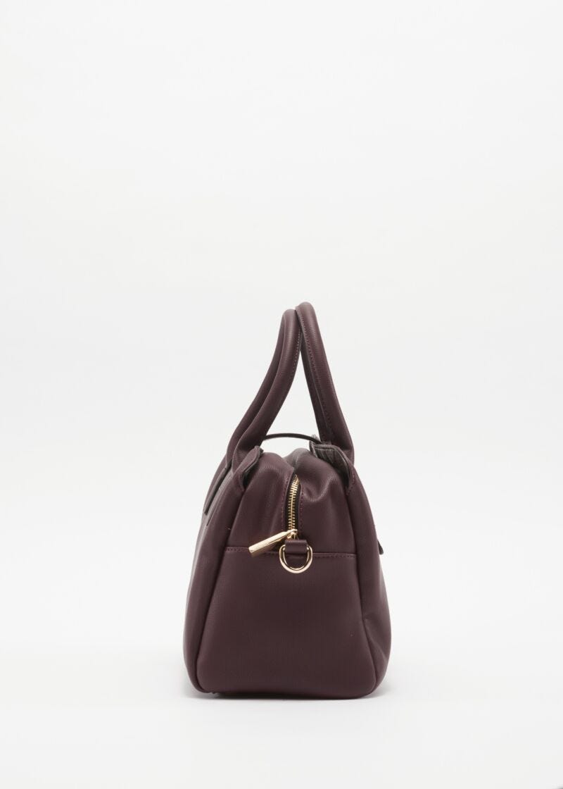 Faux leather bag with removable strap