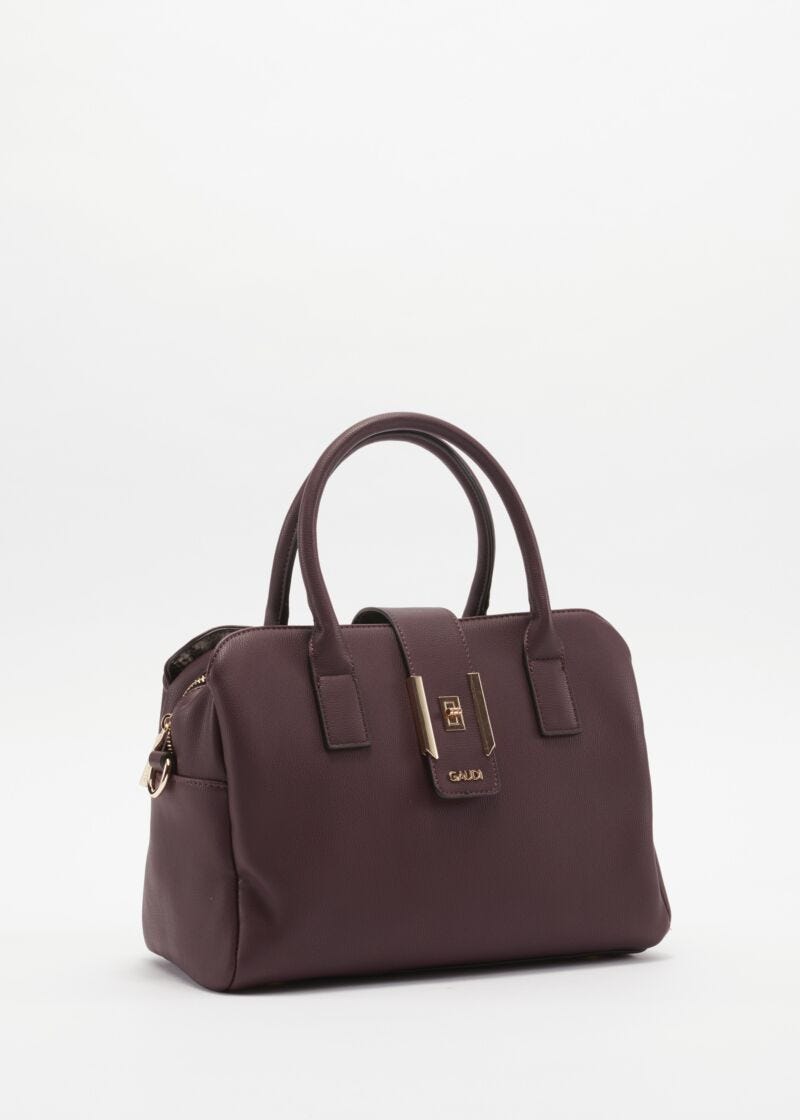 Faux leather bag with removable strap