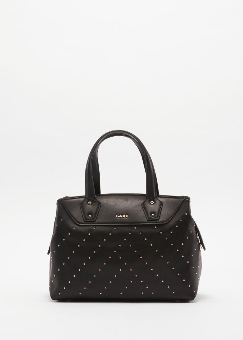 Faux leather bag with embellishment