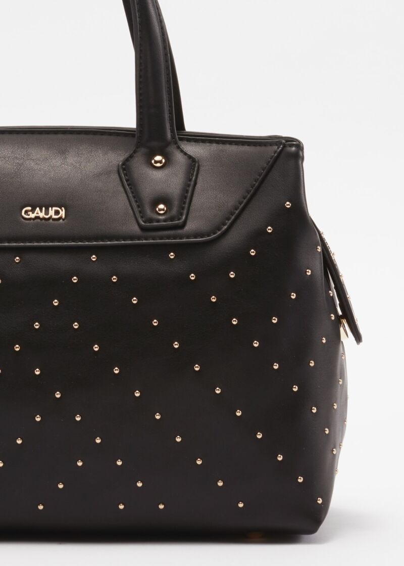 Faux leather bag with embellishment