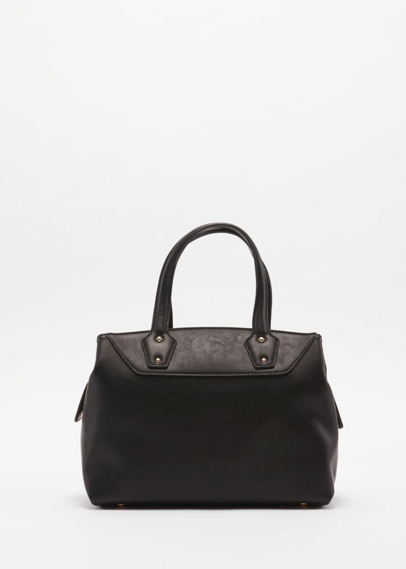 Faux leather bag with embellishment