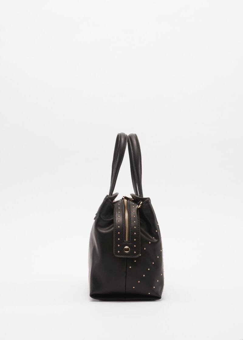 Faux leather bag with embellishment