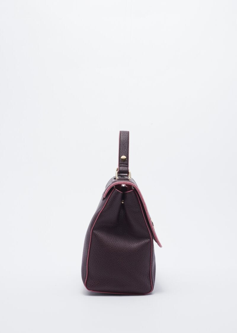 Faux leather bag with embellishment