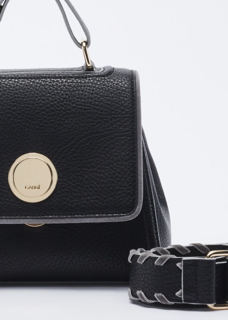 Mini bag in faux leather with embellishment