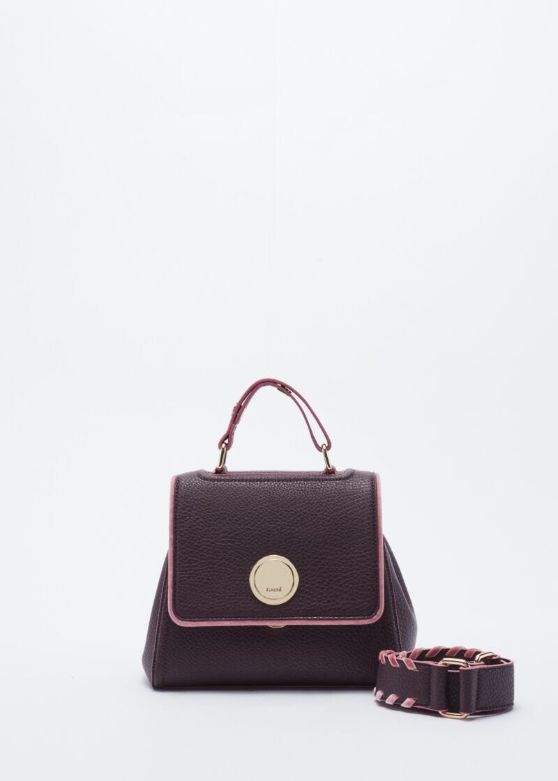 Mini bag in faux leather with embellishment