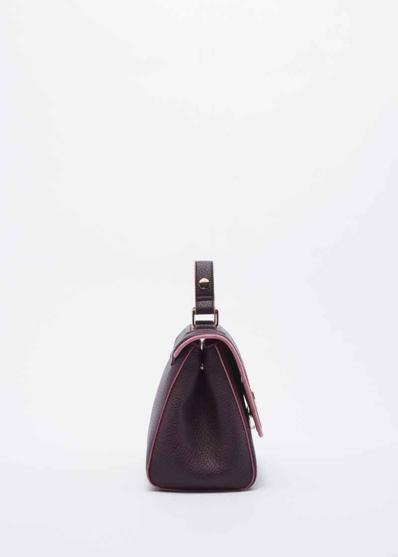 Mini bag in faux leather with embellishment