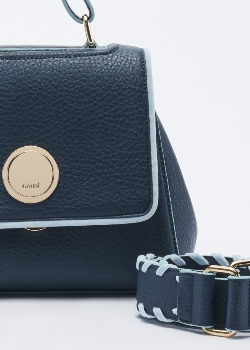 Mini bag in faux leather with embellishment