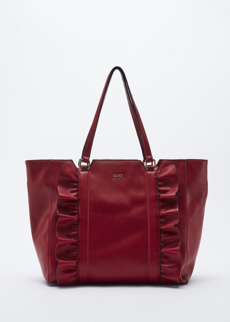 Bag with ruffle embellishment