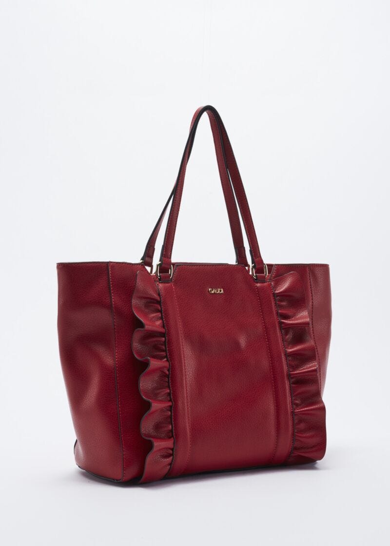 Bag with ruffle embellishment