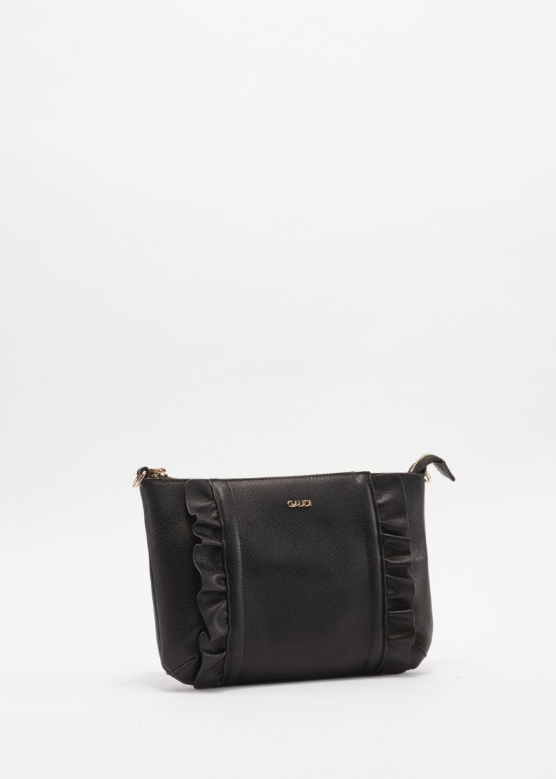 Clutch with ruffle embellishment