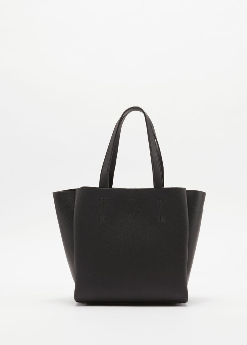 Bag with studded hanging tassels