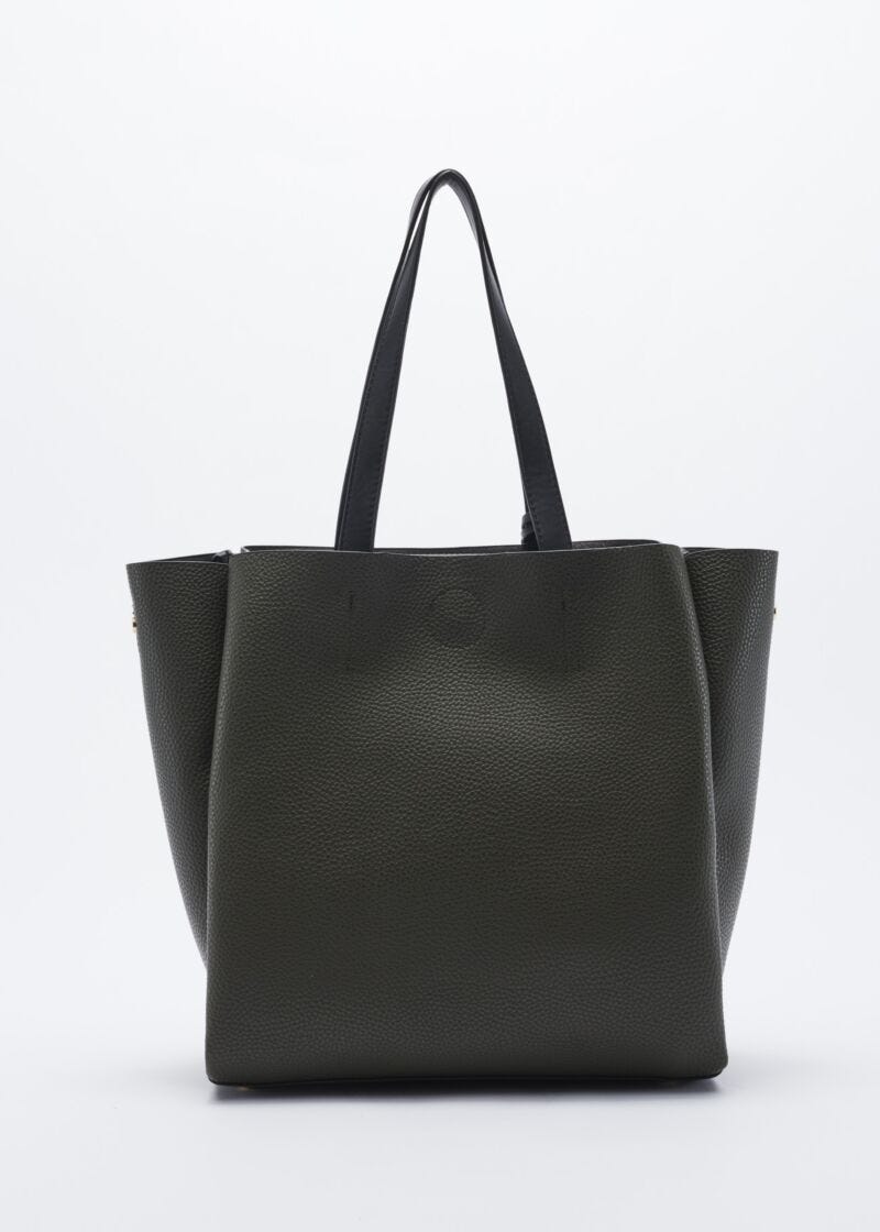 Bag with contrasting colour handles