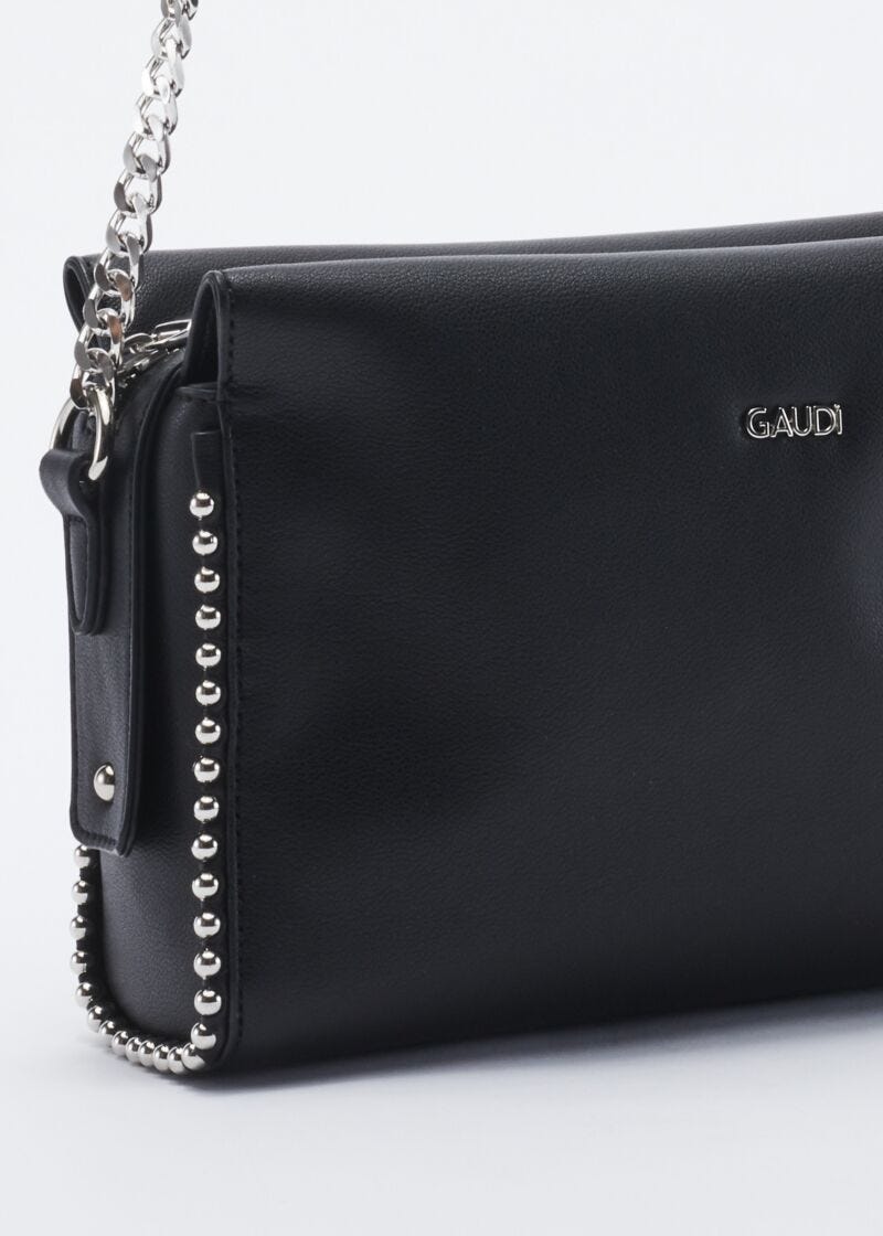 Faux leather crossbody bag with stud embellishment