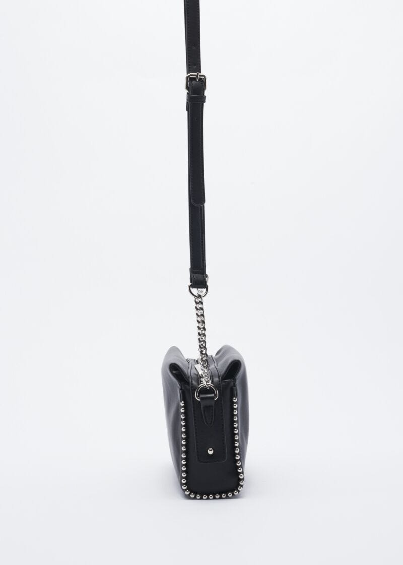 Faux leather crossbody bag with stud embellishment
