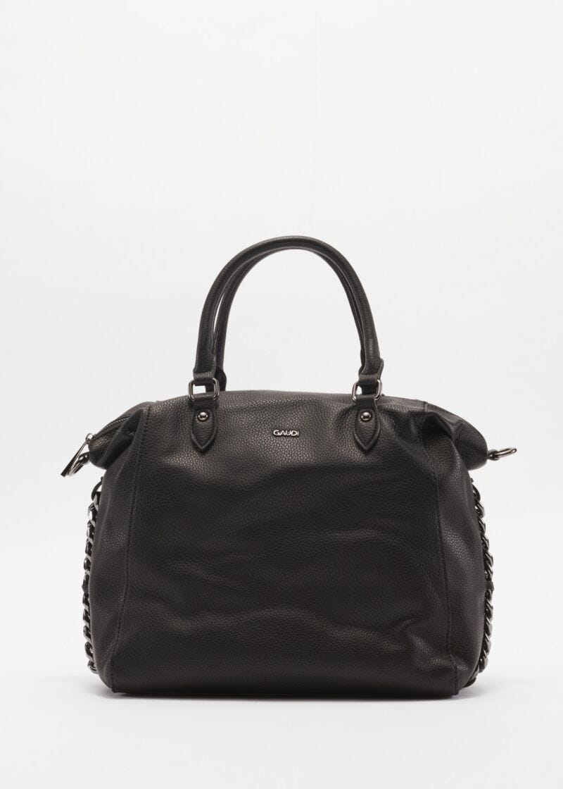Bag with metal chain decoration