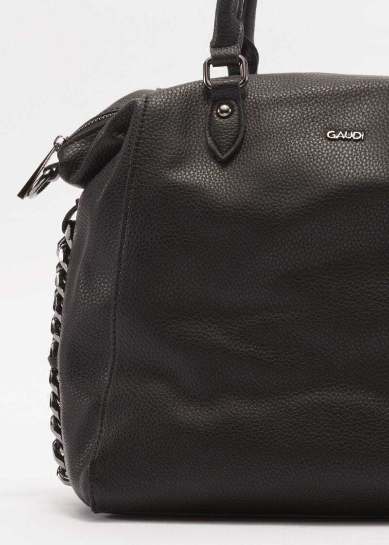 Bag with metal chain decoration