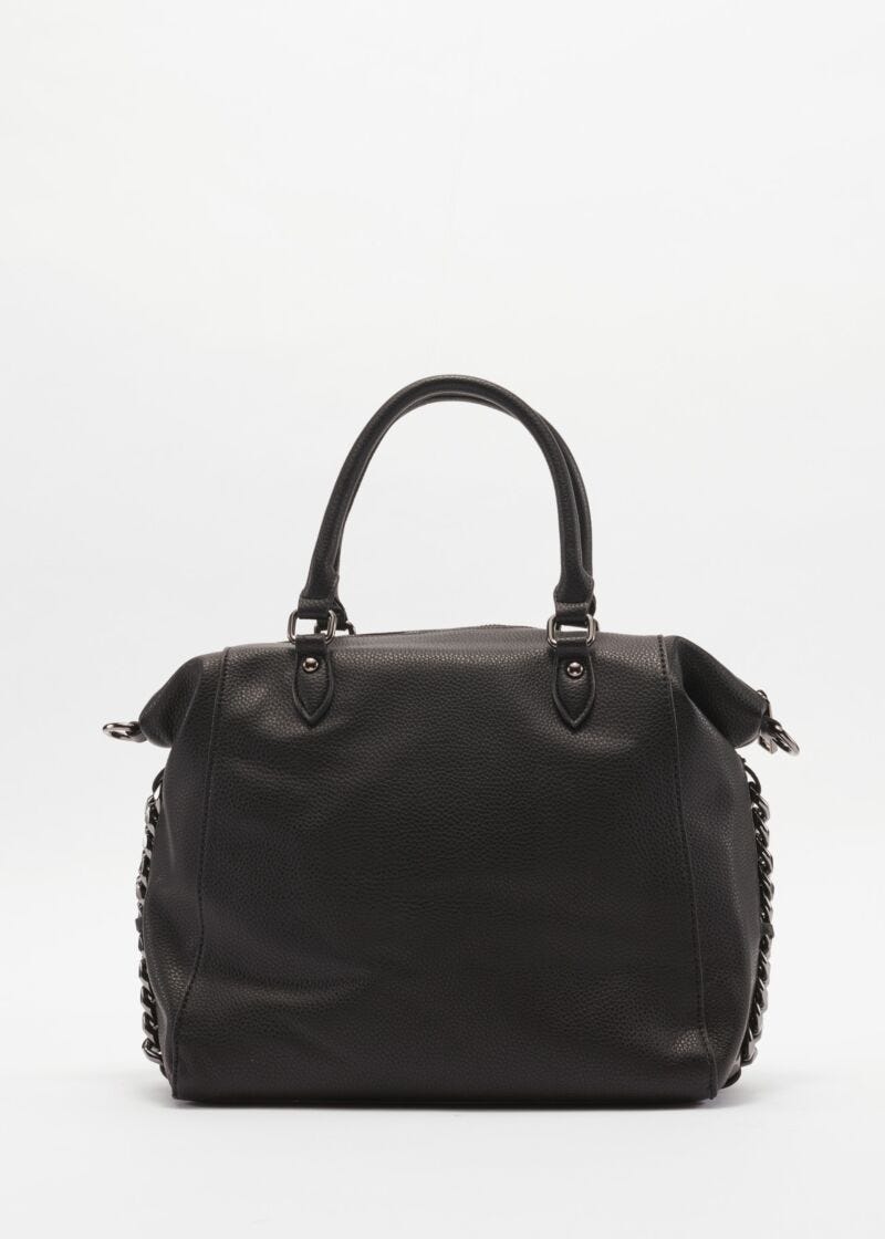 Bag with metal chain decoration