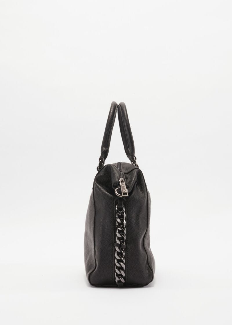 Bag with metal chain decoration