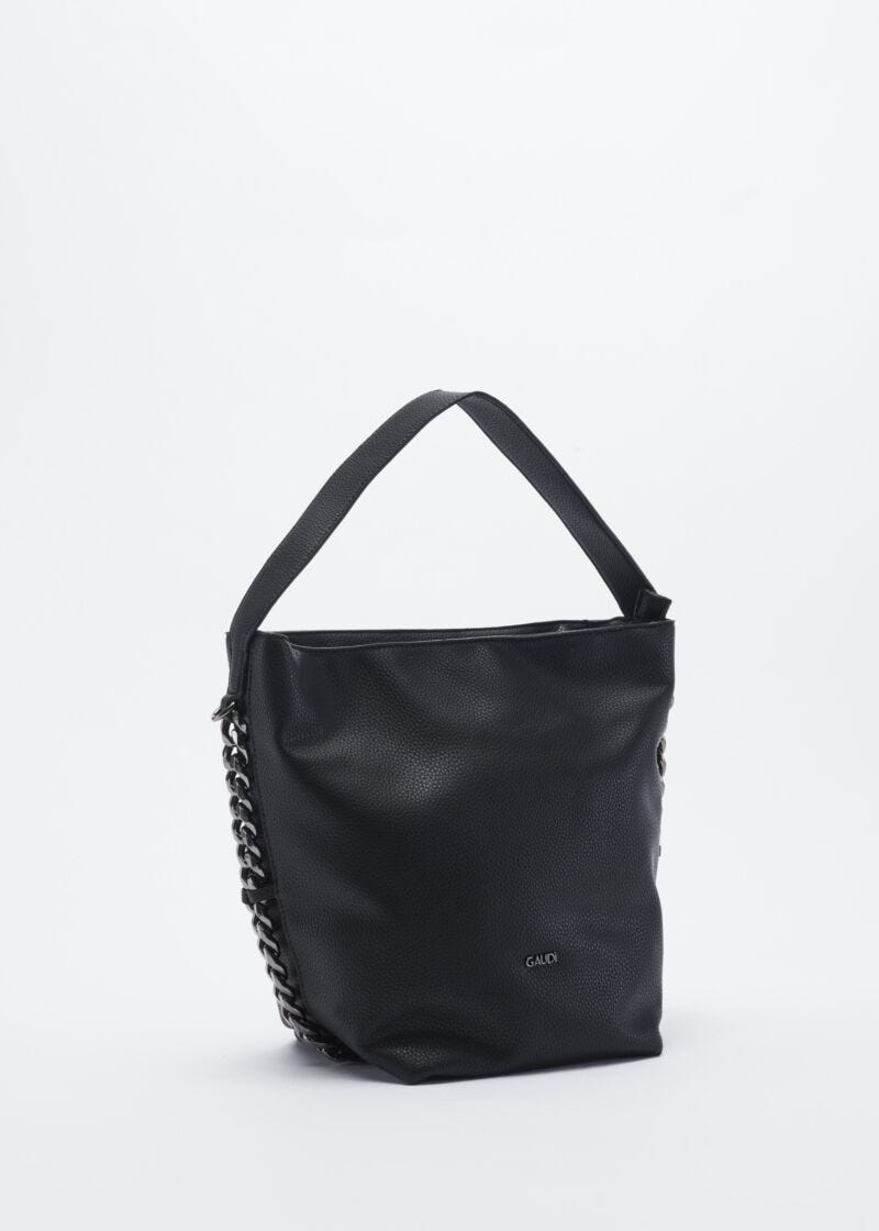 One-shoulder bag with metal chain decoration