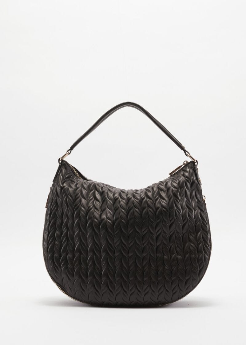 One-shoulder bag in quilted faux leather
