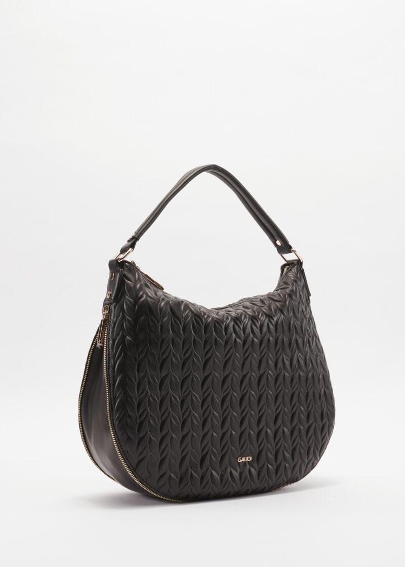 One-shoulder bag in quilted faux leather