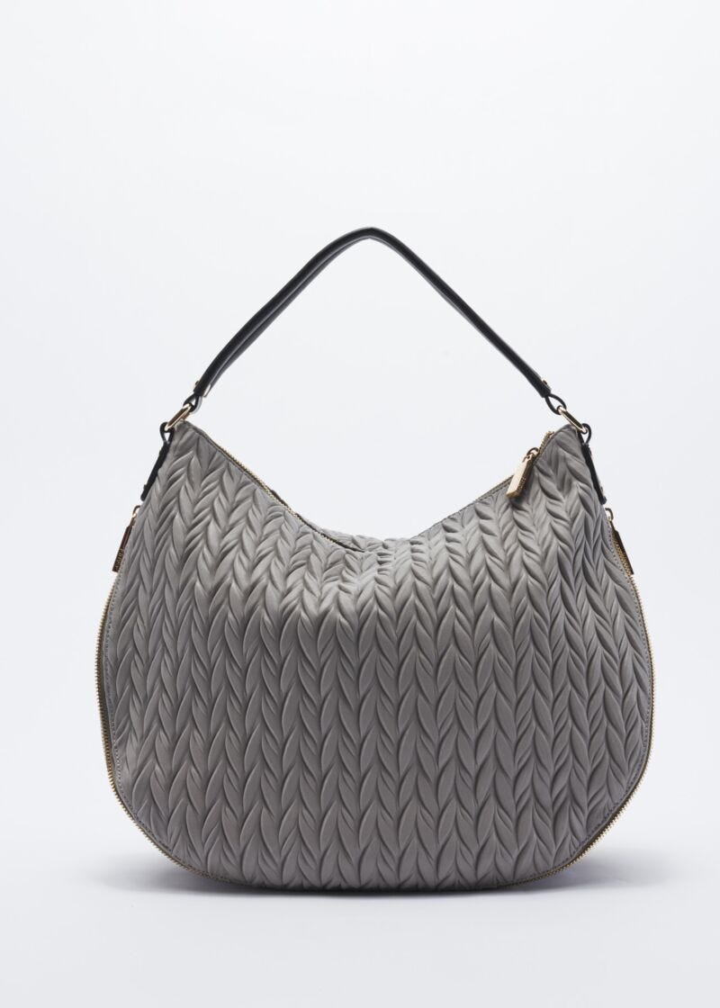One-shoulder bag in quilted faux leather