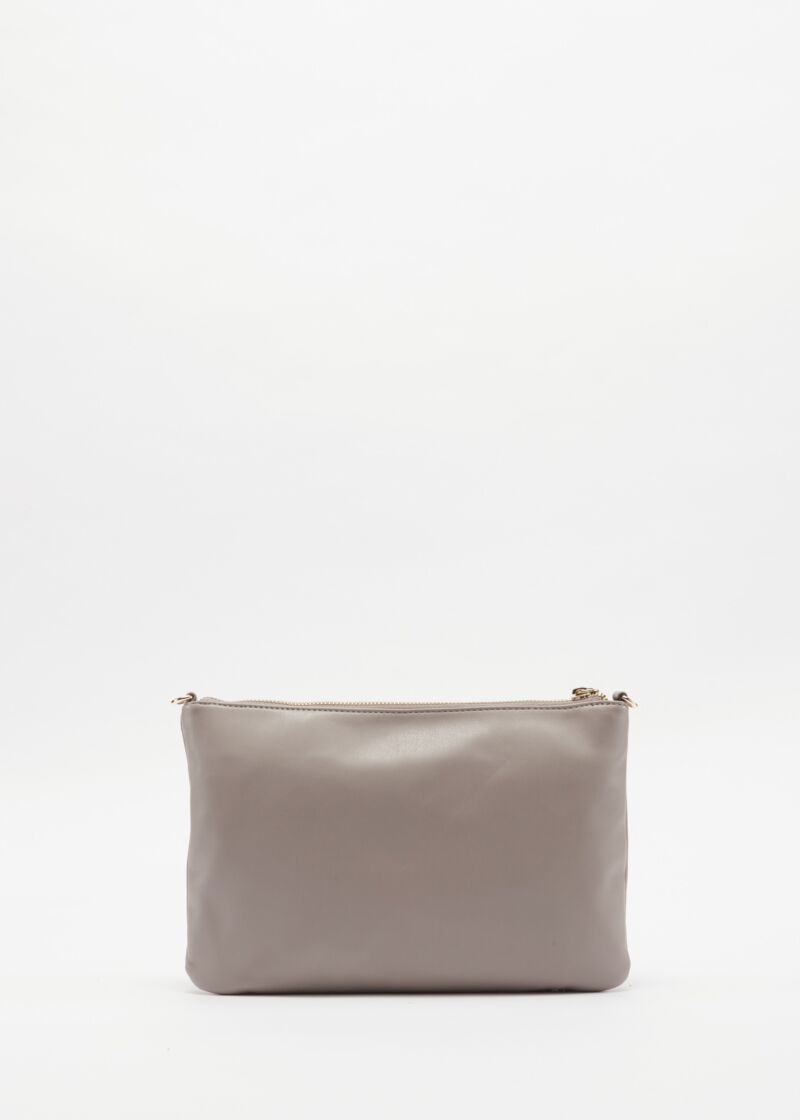 Clutch bag in quilted faux leather