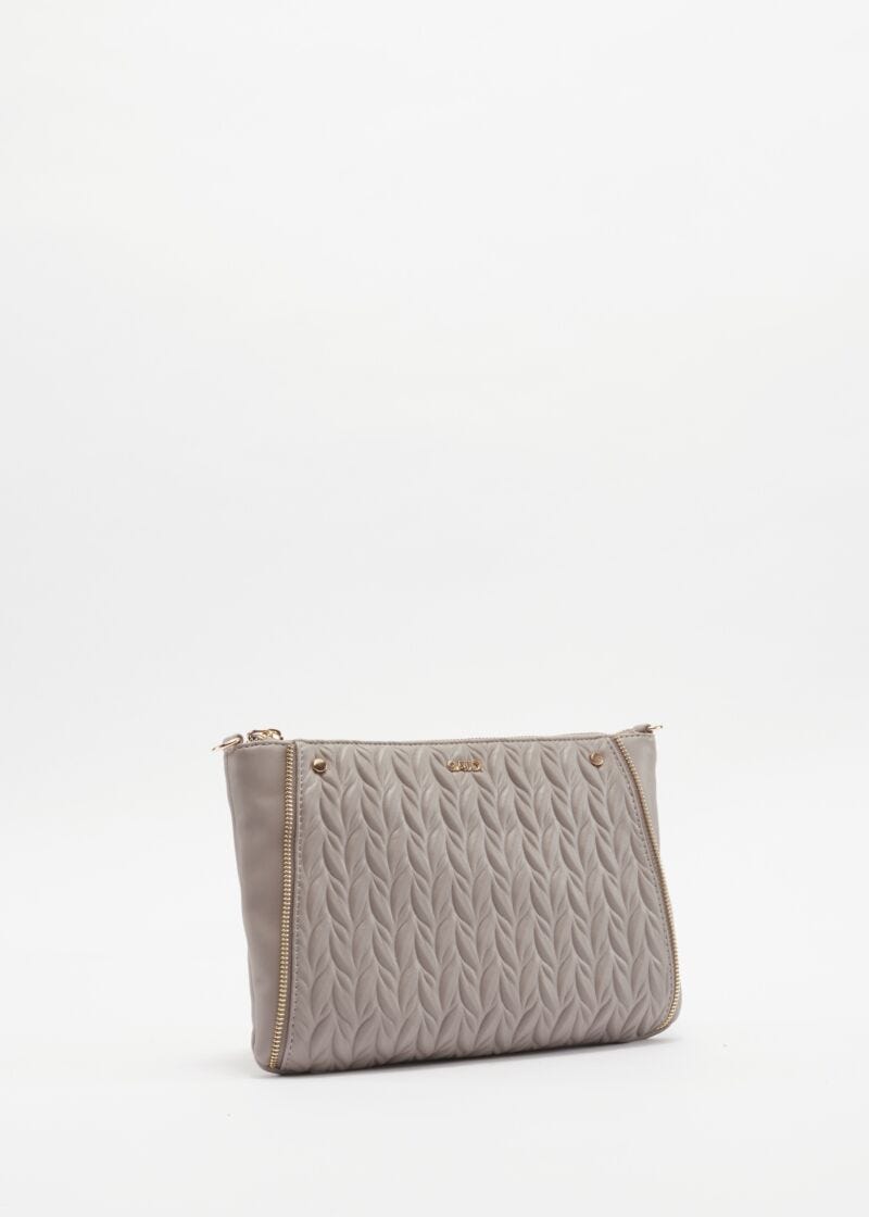 Clutch bag in quilted faux leather