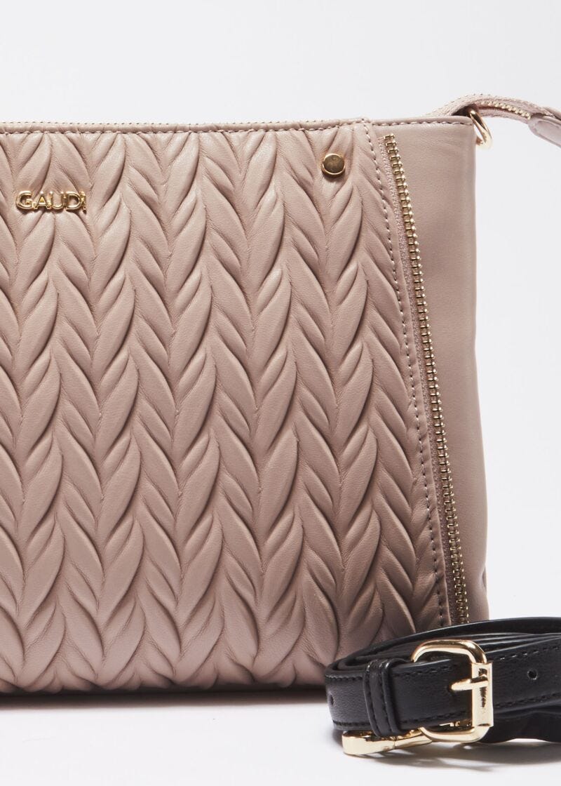 Clutch bag in quilted faux leather