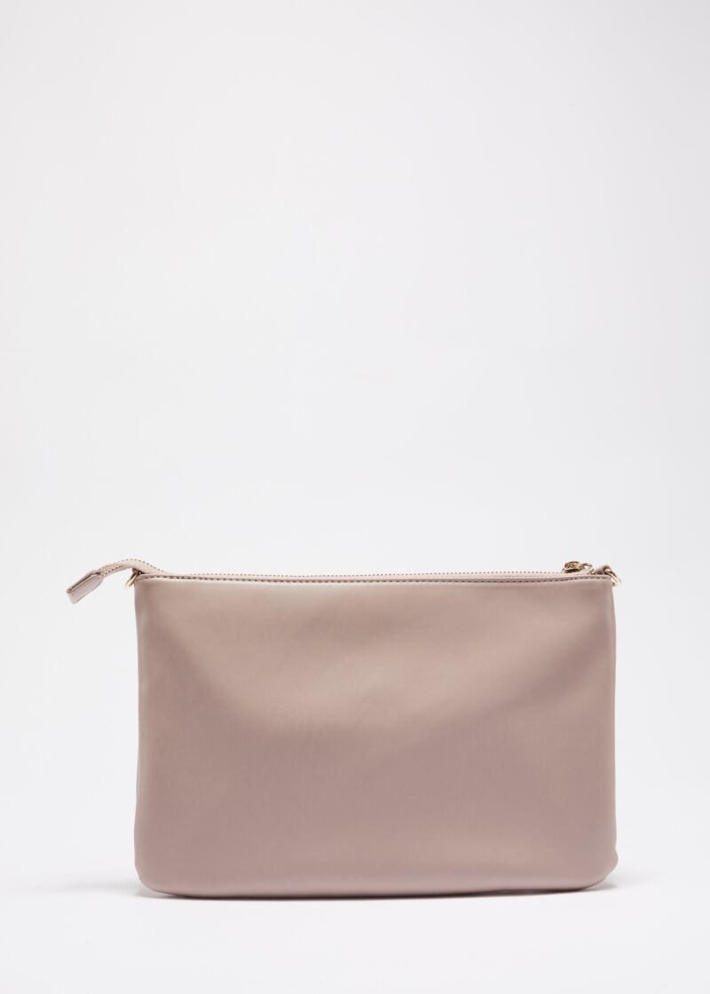 Clutch bag in quilted faux leather