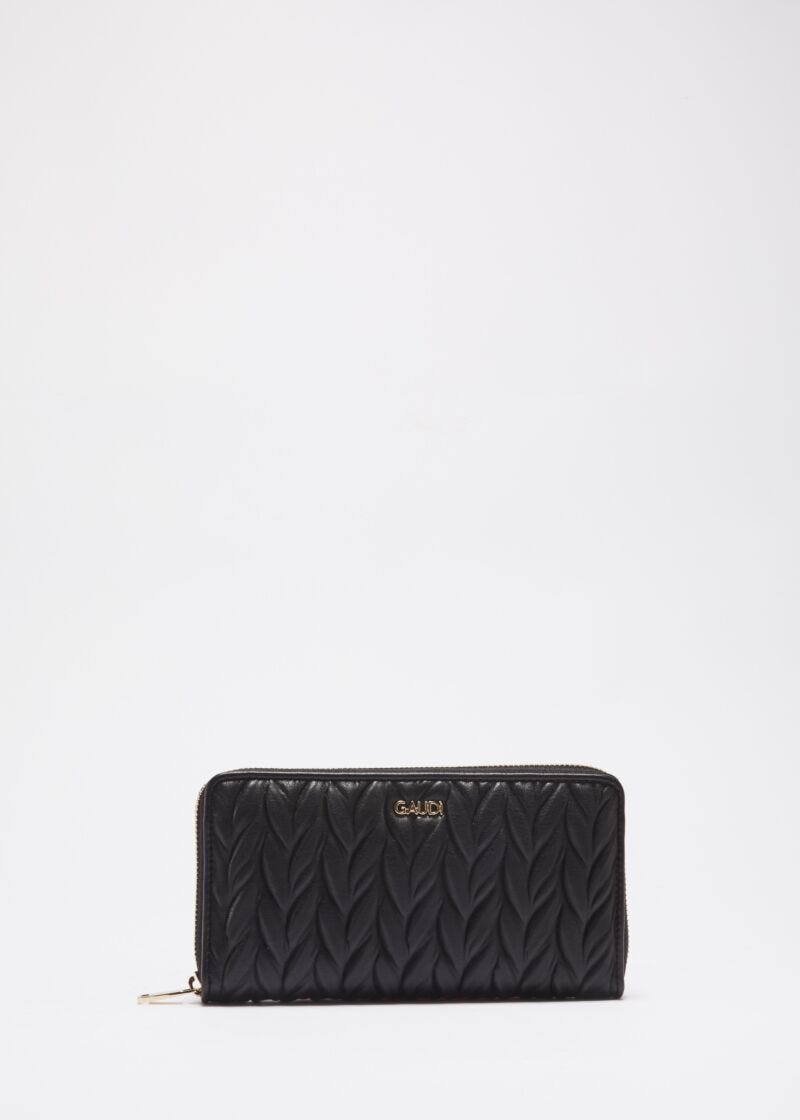 Wallet in quilted faux leather
