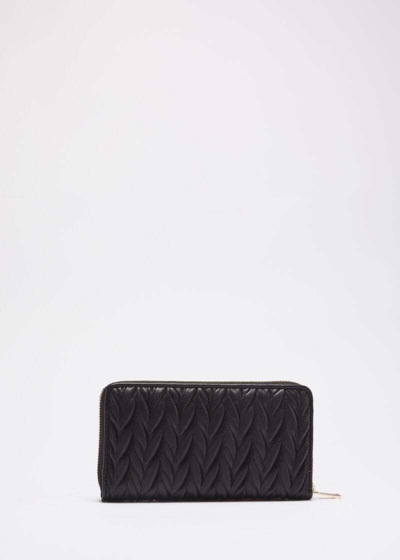 Wallet in quilted faux leather