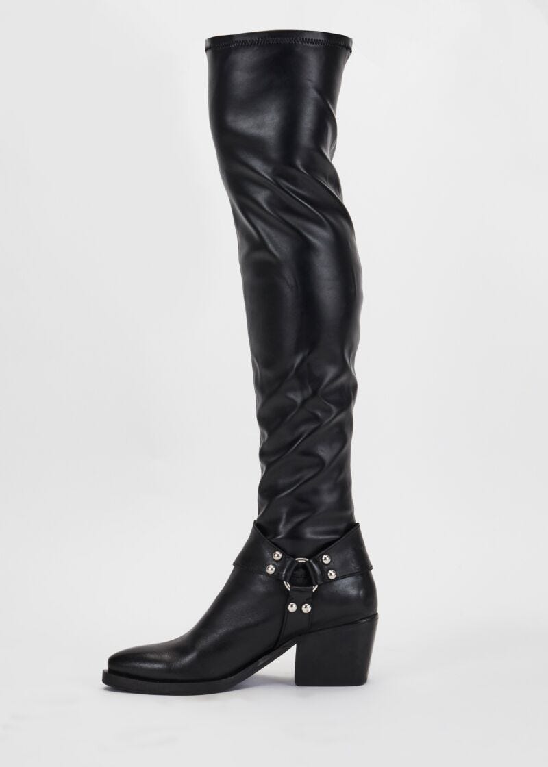 Leather thigh boots