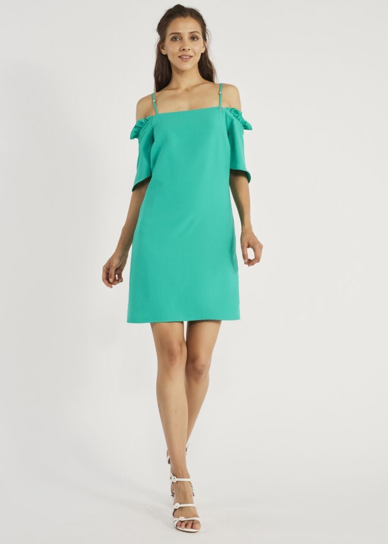 Off the shoulder sheath dress