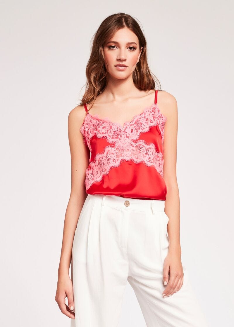 Top with lace detailing 