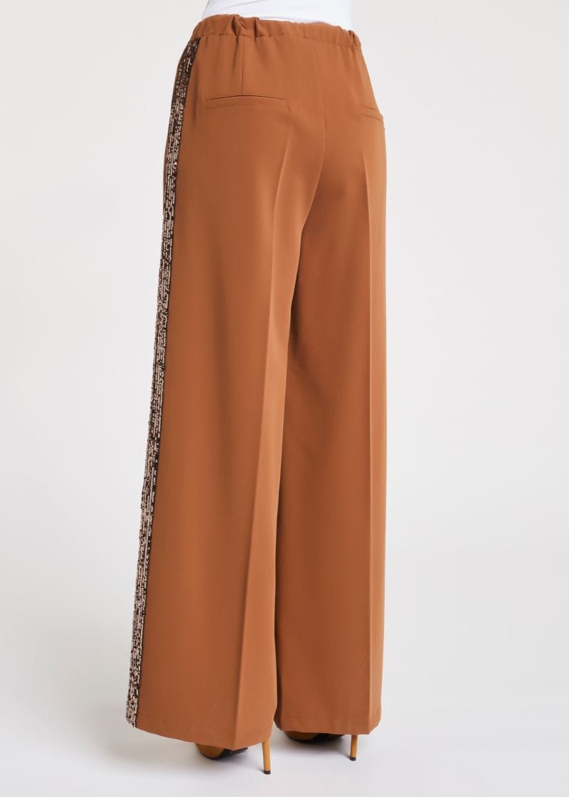 Palazzo trousers with drawstring waist