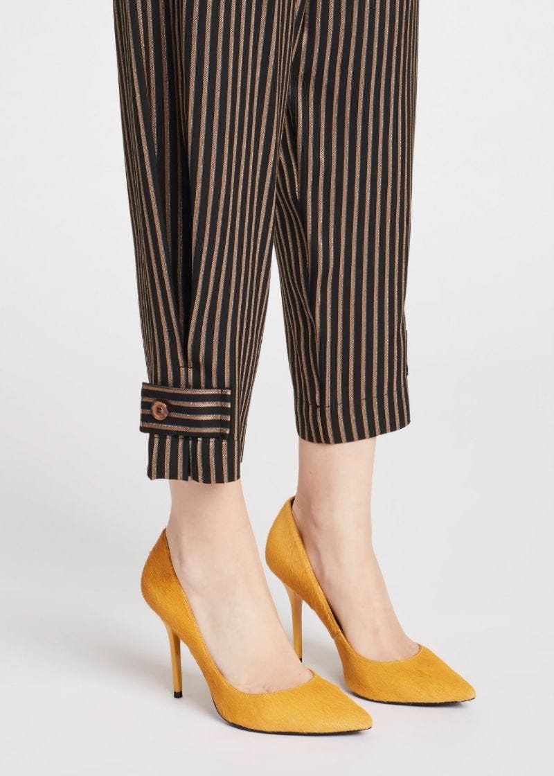 Striped carrot trousers